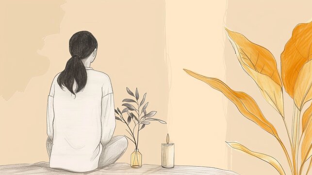 Biblical Illustration of Psalms 26: Declaration of integrity and trust, seeking God's vindication, love for His house, commitment to righteous living, Beige Background, copyspace