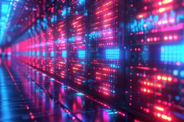 Obraz premium Cyber Security Data Transfer illustration created with Generative AI