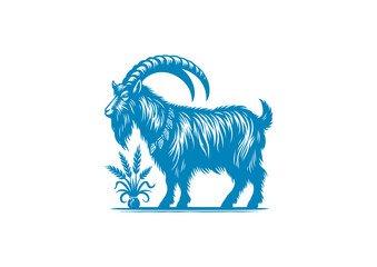 goat vector, transparent background.