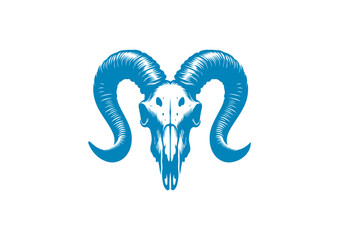 goat skull vector, transparent background.