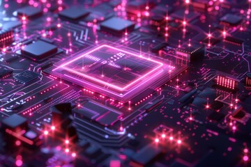 Obraz premium Cyber Security Data Transfer illustration created with Generative AI