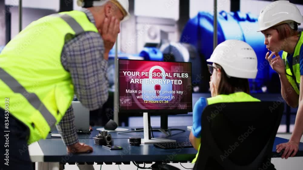 Poster ransomware cyber attack using malware