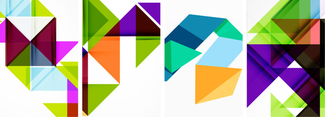 Triangle poster set for wallpaper, business card, cover, poster, banner, brochure, header, website