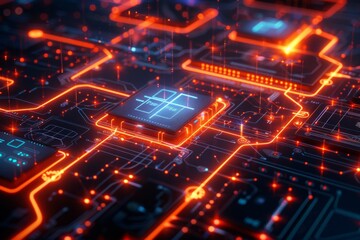 Cyber Security Data Transfer illustration created with Generative AI