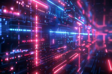 Fototapeta premium Cyber Security Data Transfer illustration created with Generative AI