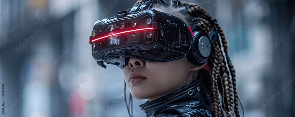 Poster a virtual reality setup with immersive gaming and educational applications demonstrating the potenti