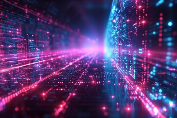 Obraz premium Cyber Security Data Transfer illustration created with Generative AI