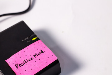 psychology concept, sticky notes on the charger