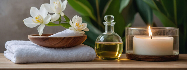 Spa background towel bathroom white luxury concept massage candle bath. Bathroom white wellness spa background towel relax aromatherapy flower accessory zen therapy aroma beauty setting table salt oi