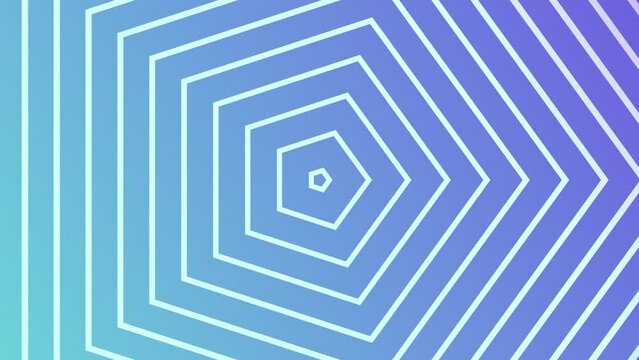 Pentagone Line Blue Gradient Color Background in Motion