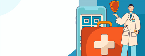 Medical characters fighting the epidemic flat vector concept operation hand drawn illustration
