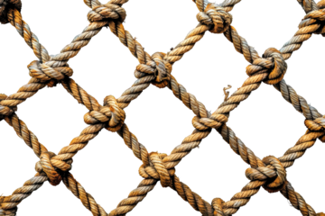 rope net isolated on transparent background ,generative ai