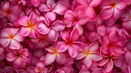 frangipani plumeria flower top view, top view of bouquet arranged of plumeria flowers