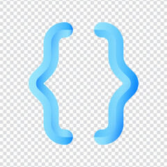 Curly brackets icon vector design in eps 10