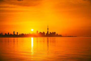 Toronto sunrise at the lake Ontarion