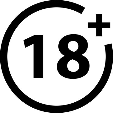 18 plus icon isolate on white background for your web design, logo, infographic, UI. illustration