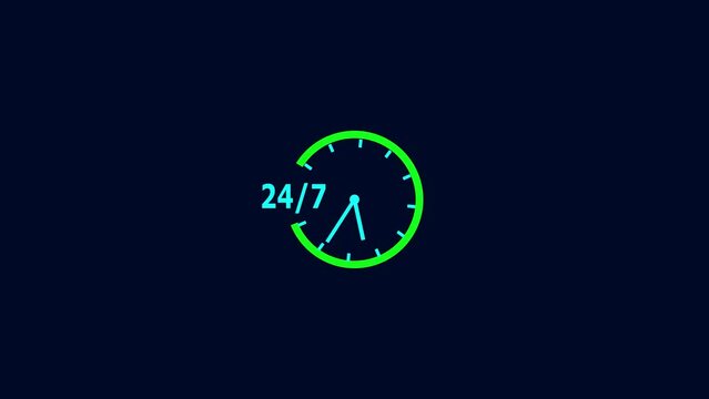 spinning clock animation. time lapse of clock icon.