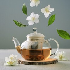 ジャスミンの花とお茶