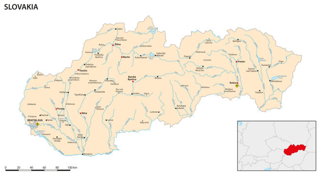 Vector map of Slovak Republic