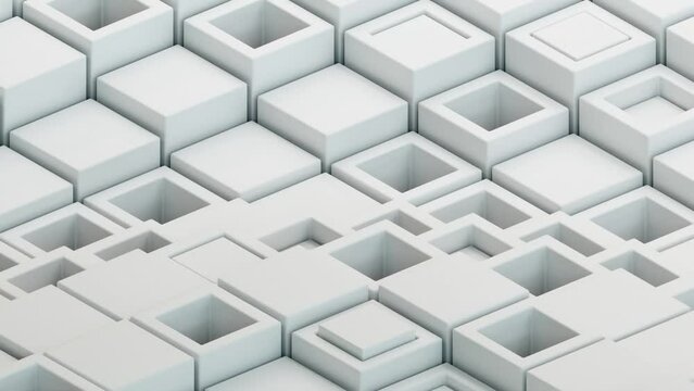 White block geometric background, motion design 3d render looping animation
