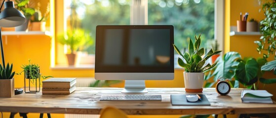 A minimalist, clutter-free workspace with an empty inbox tray, emphasizing the importance of tidiness in professionalism. Save money by reducing office supply clutter.