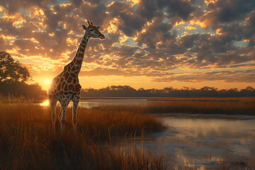 Obraz premium giraffe on the savannah