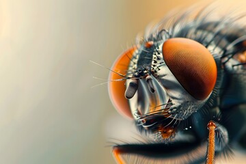 macro of a fly on a leaf