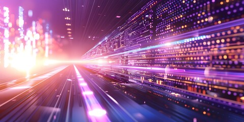Fototapeta premium Futuristic Data Stream Technology Background