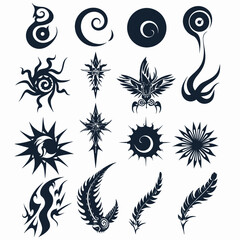 Obraz premium Set Of Tribals Tattoo
