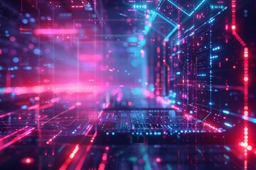 Cyber Security Data Transfer illustration created with Generative AI