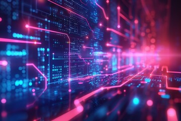 Fototapeta premium Cyber Security Data Transfer illustration created with Generative AI