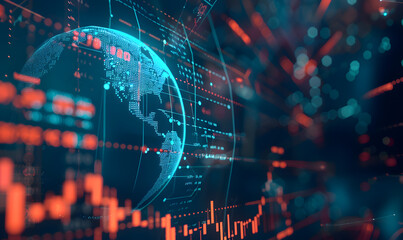 Financial investing, stocks, analysis concept