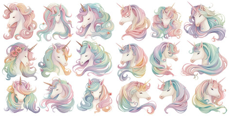 unicorn watercolor illustration clipart