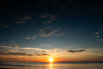 sunset and emotional morning, red morning, Copy space