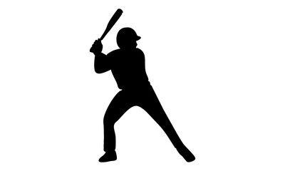 silhouette of baseball player vector illustration