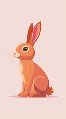 Fototapeta premium adorable bunny flat design side view spring theme animation vivid