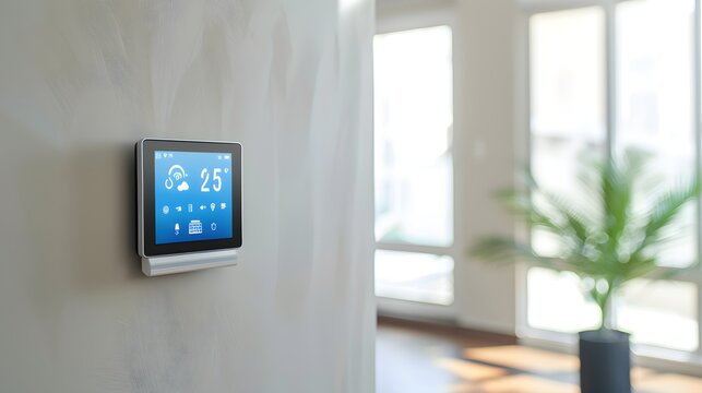 Modern smart home device mounted on wall