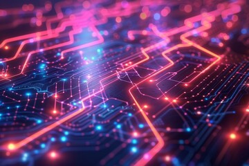 Fototapeta premium Cyber Security Data Transfer illustration created with Generative AI