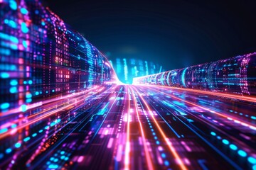 Obraz premium Cyber Security Data Transfer illustration created with Generative AI