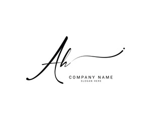 a h ah initial letter handwriting and signature logo