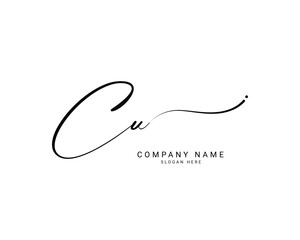 c u cu initial letter handwriting and signature logo