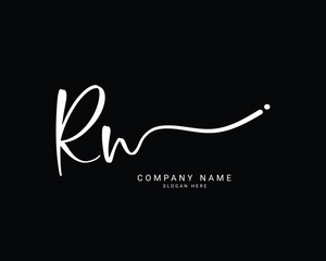 rn r n initial letter handwriting and signature logo