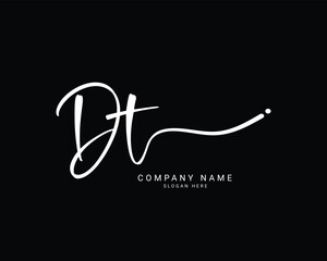 dt d t initial letter handwriting and signature logo