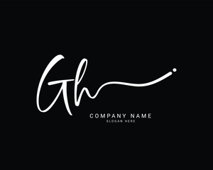 gh g h initial letter handwriting and signature logo