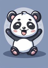 Naklejka premium Happy panda, Mascot Icon Panda