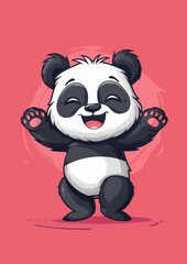 Obraz premium Happy panda, Mascot Icon Panda
