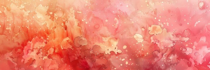 peach fuzz, pink, red, beige watercolor background. Abstract watercolor beige nude and peach fuzz color gradient background. Stains, splashes, strikes. Horizontal banner. Copy space