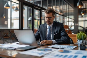 Obraz premium Professional Analyzing Sales Metrics Generative AI