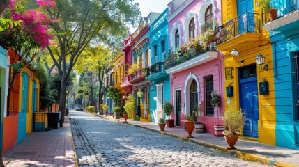 Fototapeta premium The Charm of Color on City Streets 