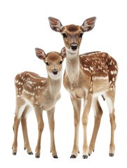 Fototapeta premium Baby deer and mother deer, cute deer animal